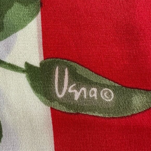 Vera Neumann Silk Scarf, 52x15 Oblong, Prima Vera Collection, Red Purple Pink - Picture 2 of 7